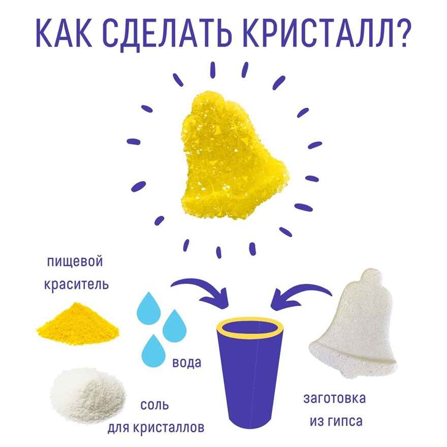 Набор для экспериментов фигурный кристалл Новогодний колокольчик, арт. A130, производитель BUMBARAM (БУМБАРАМ), ISBN 462-0-03915-598-2, № 2