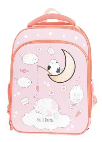 Рюкзак Schoolformat Cat in clouds, модель ERGONOMIC 2А4K, жесткий каркас, двухсекционный, 17 л, для девочек, арт. РЮКЖК2А4К-КИК, производитель ФАРМ, ISBN 460-2-72314-872-2№ 1