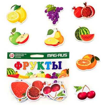Набор Фрукты Картон, магнит (12 эл-в), арт. NF1009, производитель АНДАНТЕ, ISBN 466-5-27282-647-3№ 4