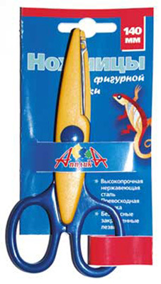 Ножницы АппликА 140 мм. фигурные лезвия Зубцы, производитель Апплика, ISBN 466-0-01311-061-3, № 1