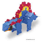 LAQ DINOSAUR WORLD MINI STEGOSAURUS Конструктор, 88 деталей, производитель LAQ, ISBN 495-2-90700-179-5, № 1