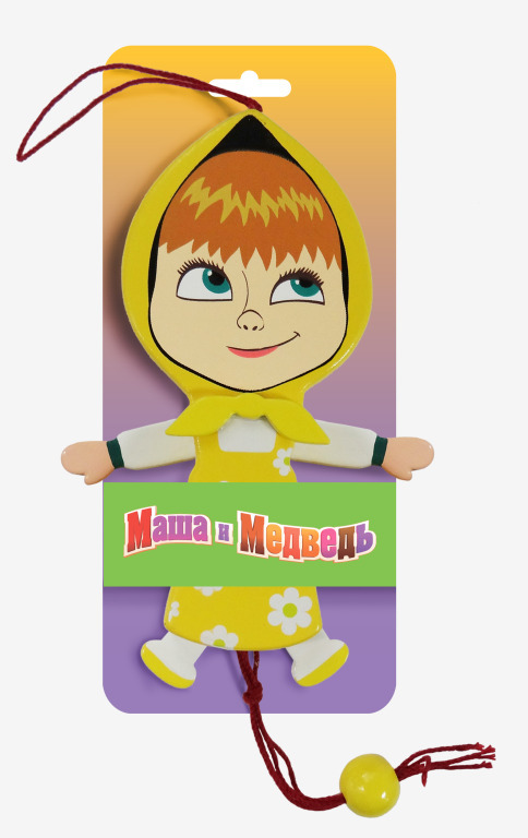 Игрушка деревянная Маша-дергунчик, желтая, арт. 1977688770015, производитель Мельница, ISBN 197-7-68877-001-5, № 1