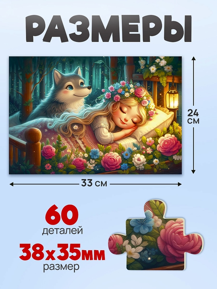 Пазлы 60 элементов. Баю баюшки баю, арт. П60-3533, производитель Рыжий кот, ISBN 467-0-41973-533-4, № 4