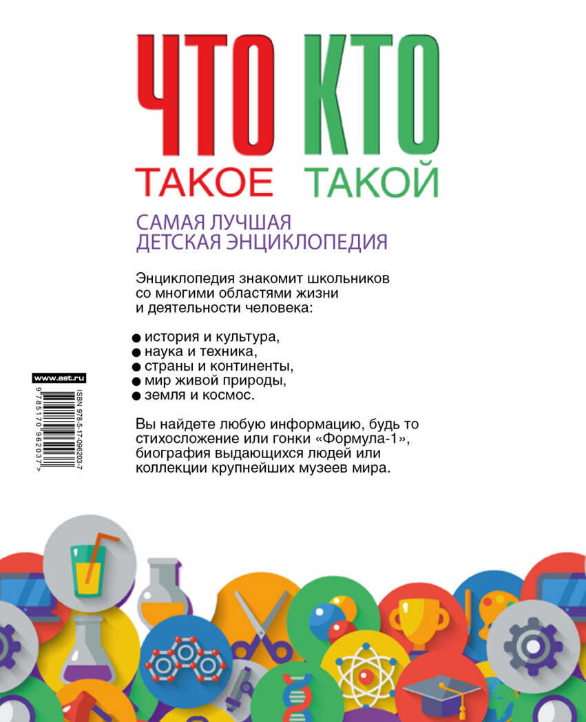 Что такое. Кто такой. Самая лучшая детская энциклопедия, производитель АСТ , ISBN 978-5-17096-203-7, № 2