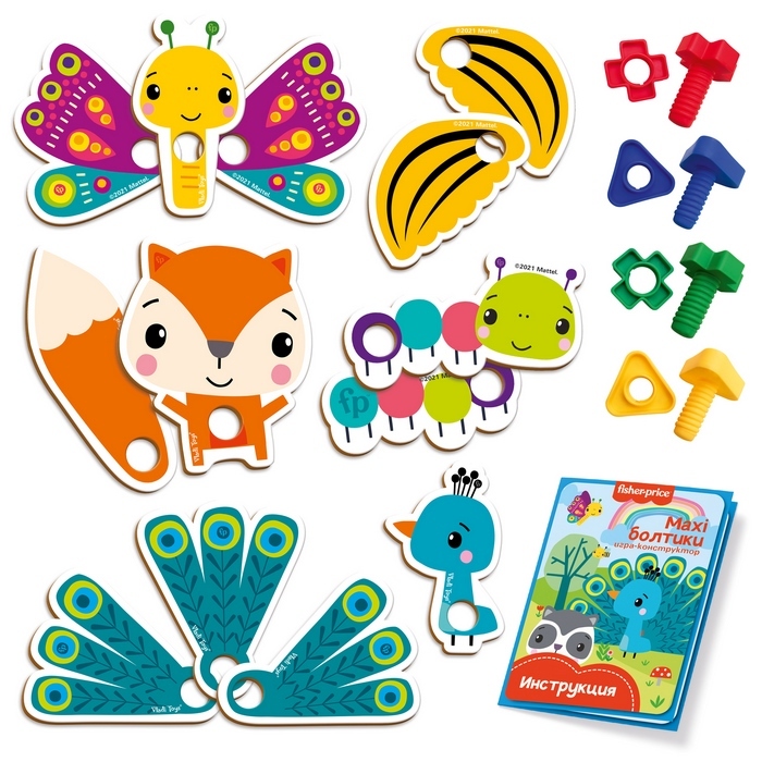 Игра настольная конструктор Fisher-Price &quot;Maxi-болтики&quot;, производитель Я РАСТУ ТОЙЗ, ISBN 482-0-23476-258-3, № 3