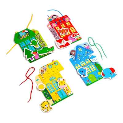 Игра-шнуровка Fisher-Price "Цветные домики", производитель Я РАСТУ ТОЙЗ, ISBN 482-0-23476-260-6 № 4