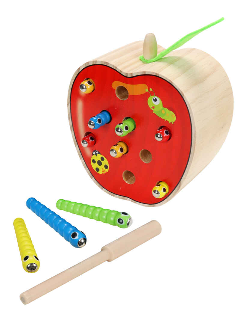 Рыбалка деревянная магнитная Яблоко, арт. ИД-5550, производитель Рыжий кот, ISBN 468-0-08845-550-1, № 1