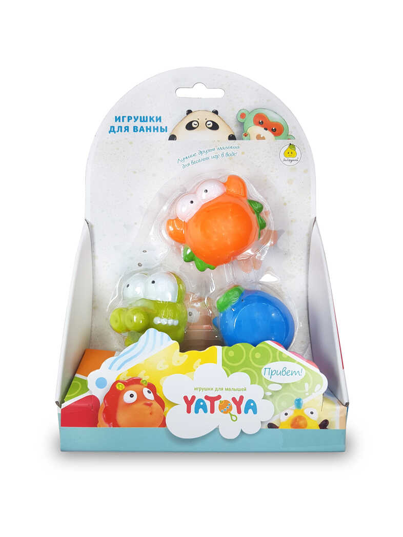 Игрушка для ванной &quot;Морские животные&quot; 3 шт (винил) YATOYA осьминог, крабик, крокодильчик, производитель ЯиГрушка, ISBN 460-3-76416-611-9, № 1
