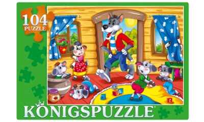 Konigspuzzle. Пазлы 104 элемента. Волк и семеро козлят, арт. Пк104-5339, производитель Konigspuzzle (Кёнигспазл), ISBN 466-5-29965-339-7№ 1