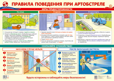 ПЛ-15161 Плакат А2. Правила поведения при артобстреле, производитель Сфера ТЦ , ISBN 463-0-11203-330-4, № 1
