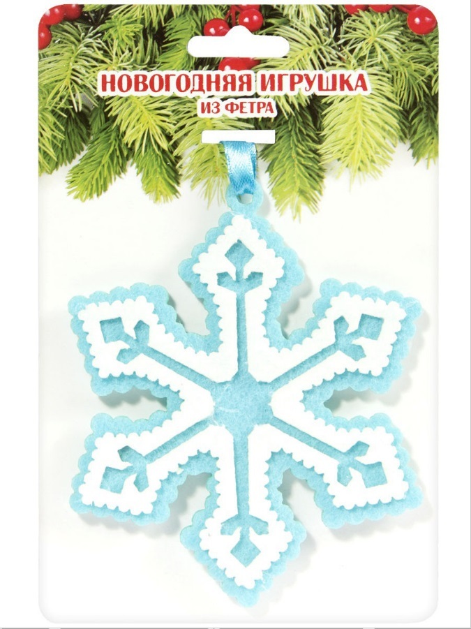 Ёлочная игрушка многослойная Снежинка, производитель Feltrica (Фелтриция), ISBN 462-7-10442-171-3, № 1