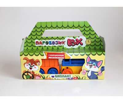 Набор паровозик инерционный с вагончиком Вжух, арт. 12103, производитель БИПЛАНТ, ISBN 460-6-95789-100-3№ 2