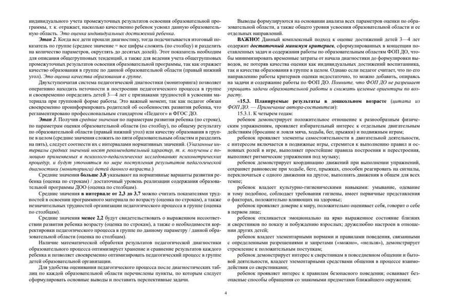 Педагогическая диагностика индивидуального развития детей 3—4 лет в общеобразовательной/комбинированной группе детского сада. ФГОС ДО. ФОП ДО, производитель Детство-Пресс , ISBN 978-5-90785-811-4, № 4