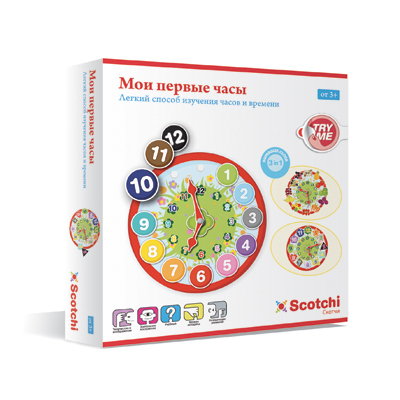 Игра настольная развивающая Scotchi &quot;Мои первые часы&quot;, арт.20026, производитель Scotchi, ISBN 729-0-01125-965-5, № 1