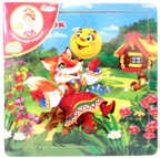 Деревянный пазл Колобок, 4 элемента, производитель Симбат, ISBN 693-4-61310-672-6, № 1