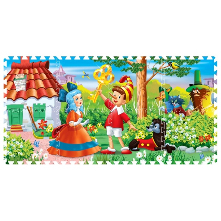 Коврик-пазл Буратино 8 сегментов, арт. FS-BUR, производитель Симбат, ISBN 469-0-59010-323-4, № 1