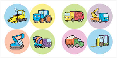 На стройке (Раскрась по образцу), раскраска с наклейками, производитель МОЗАИКА kids , ISBN 978-5-43152-060-0№ 4