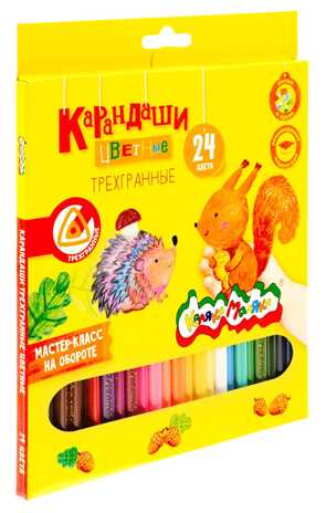 Цветные карандаши трехгранные, 24 цвета, арт. КТКМ24, производитель ФАРМ, ISBN 460-2-72306-855-6 № 4