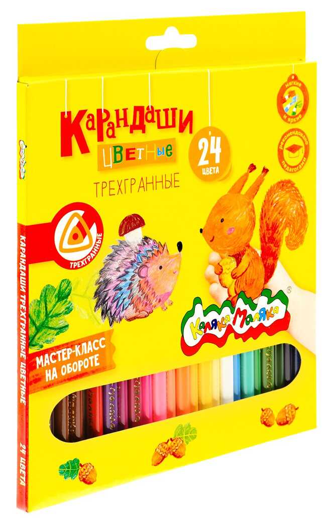 Цветные карандаши трехгранные, 24 цвета, арт. КТКМ24, производитель ФАРМ, ISBN 460-2-72306-855-6, № 4