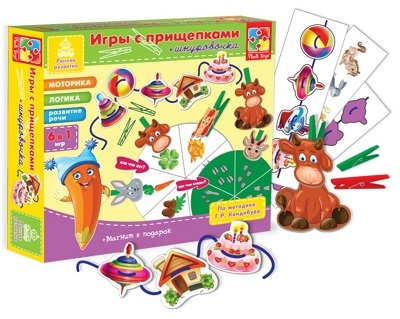 Игры с прищепками &quot;Животные&quot; + шнуровочка. По методике Г.Р. Кандибура, производитель Я РАСТУ ТОЙЗ, ISBN 482-0-17484-036-5, № 1