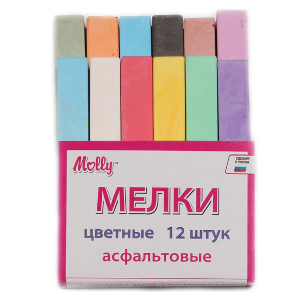 Мелки асфальтовые цветные 12 шт., арт. FSK012/8, производитель СильверТойз, ISBN 466-0-01187-171-4, № 1