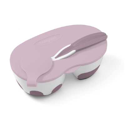 Тарелочка с отделениями и ложечкой малиновый, производитель Babyono, ISBN 590-1-43541-291-6№ 1