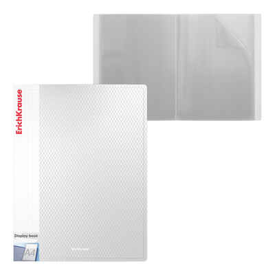 Папка файловая пластиковая с карманом на корешке Diamond Total White, с 20 карманами A4, белый, арт. 55150, производитель ErichKrause® (Эрих Краузе), ISBN 465-0-18455-150-6№ 1
