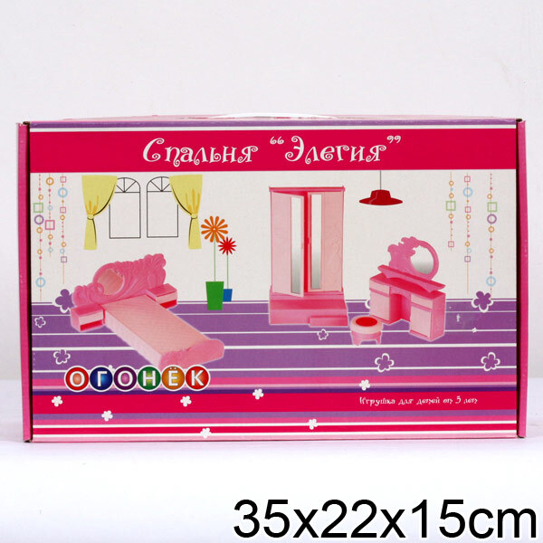 Мебель для кукол Спальня Элегия, арт. C-549, производитель Симбат, ISBN 460-3-28300-019-2, № 1