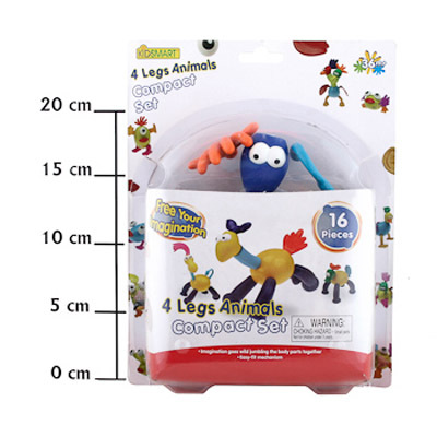 Конструктор-звери 4 Legs Animals, 16 деталей, (33023) + Подарок, производитель Kidsmart, ISBN 489-2-53633-023-4, № 1