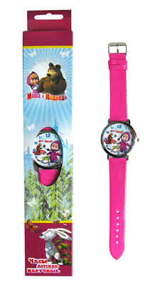 МАША И МЕДВЕДЬ Часы наручные в металлическом корпусе САНКИ (Кварцевые, Диаметр 38 мм), производитель Мистерия Звука (Мистерия Плюс), ISBN 465-0-00211-930-7№ 1