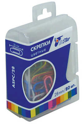 Скрепки цветные EaSTar 28 мм., 80 шт., арт. ASPC/28, производитель EaStar (Истар), ISBN 471-6-89572-800-9№ 1