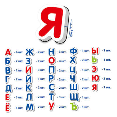Азбука на магнитах, производитель Я РАСТУ ТОЙЗ, ISBN 482-0-19505-612-7№ 3