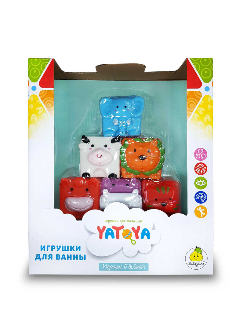 Игрушка для ванной &quot;Забавные кубики&quot; 6 шт YATOYA, производитель ЯиГрушка, ISBN 460-3-73512-302-8, № 1