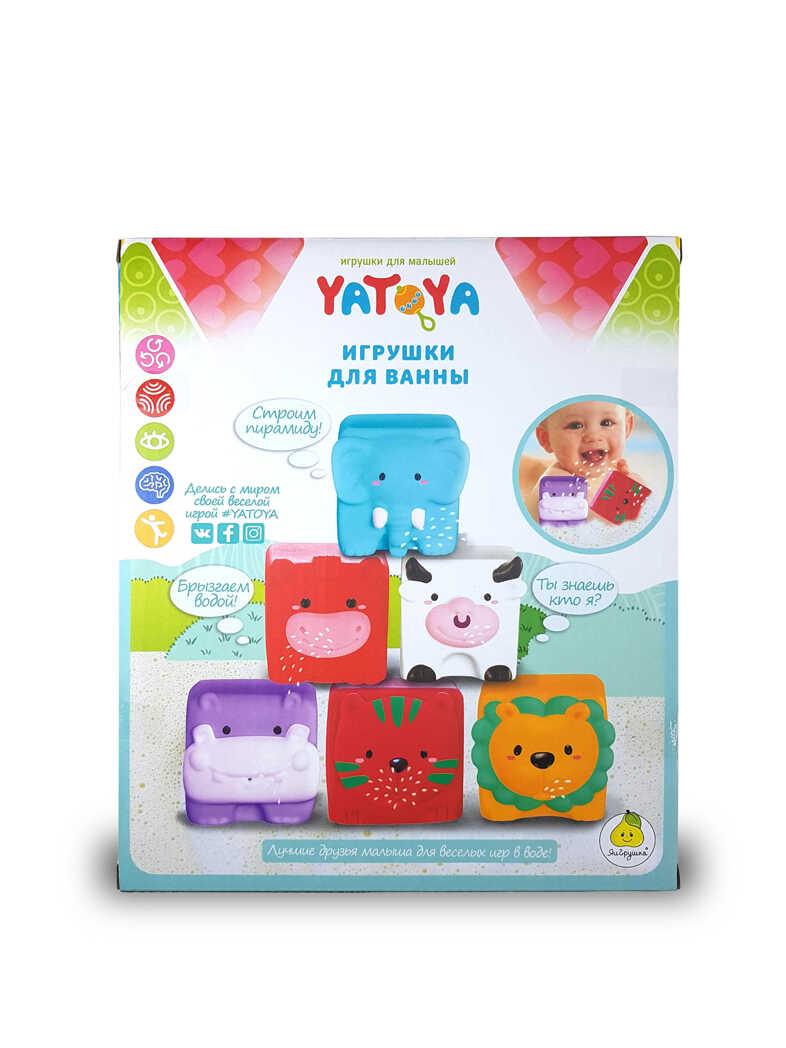 Игрушка для ванной &quot;Забавные кубики&quot; 6 шт YATOYA, производитель ЯиГрушка, ISBN 460-3-73512-302-8, № 3