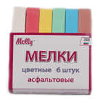 Мелки асфальтовые цветные 6 шт., арт. MSK 006CAp/8, производитель СильверТойз, ISBN 466-0-01187-173-8, № 1