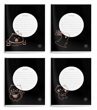 Тетрадь 24 л. Клетка Black side, арт. LXSCCH24-BS, производитель ФАРМ, ISBN 460-2-72319-420-0№ 1