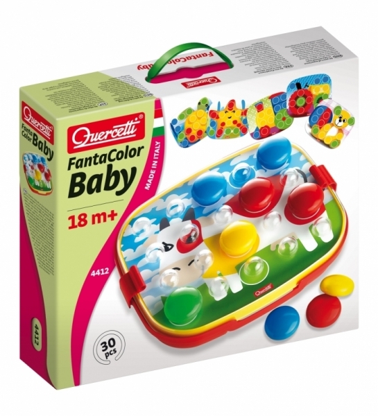 Quercetti Мозаика в чемоданчике Беби-XL , 24 элемента, 4 цвета, производитель Quercetti (Кварчетти), ISBN 800-7-90504-412-4, № 1
