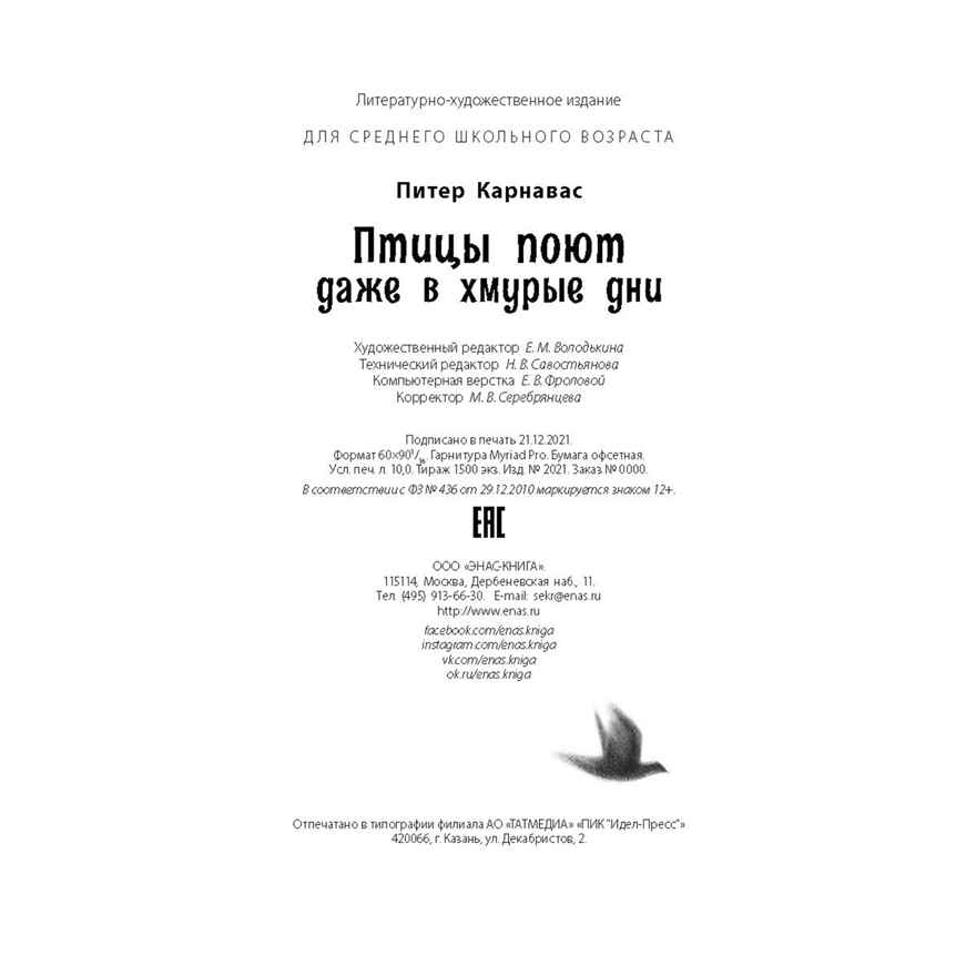 Птицы поют даже в хмурые дни, производитель ЭНАС-КНИГА , ISBN 978-5-00198-050-6, № 7
