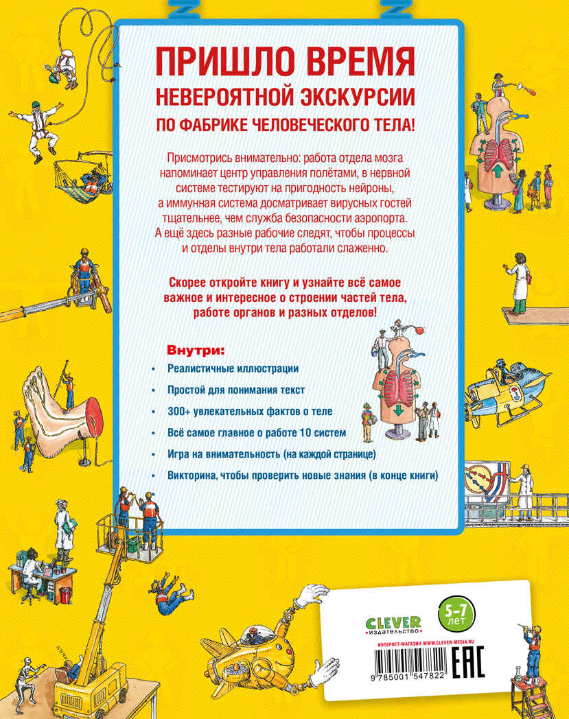 Невероятное тело человека. Как устроен организм внутри. Грин Д. Удивительные энциклопедии, производитель Клевер (Clever) , ISBN 978-5-00154-782-2, № 7