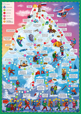 Игра-ходилка с фишками. Эверест. 59х42 см., производитель ГЕОДОМ , ISBN 460-7-17745-566-2№ 4