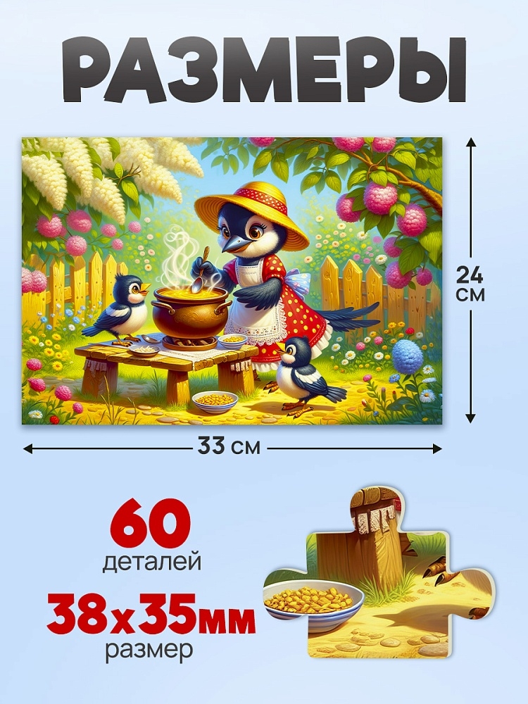 Пазлы 60 элементов Сорока-белобока, арт. П60-3536, производитель Рыжий кот, ISBN 467-0-41973-536-5, № 2