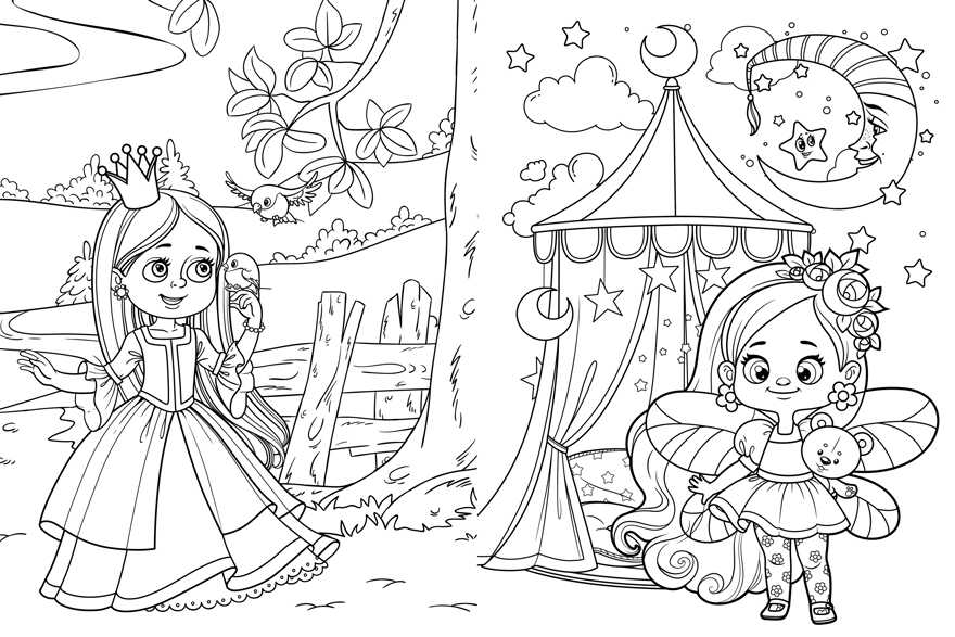 Весёлые раскраски. Сказочные принцессы, производитель Клевер (Clever) , ISBN 978-5-00211-068-1, № 5