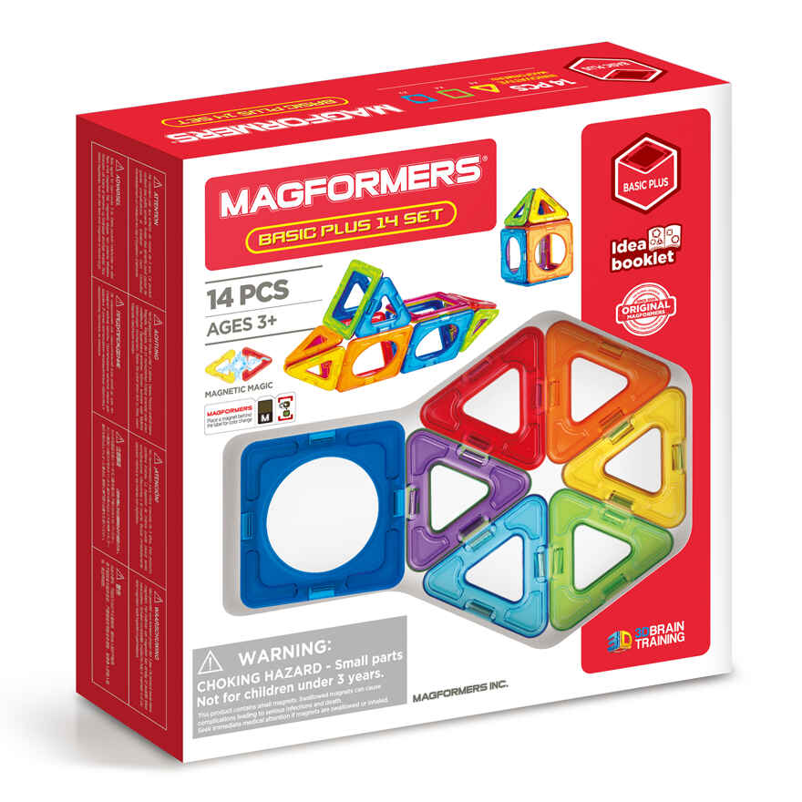 Магнитный конструктор Magformers Basic Plus 14 Set, арт. 715013, производитель Magformers (Магформерс), ISBN 880-9-46553-456-1, № 1