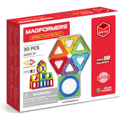 Магнитный конструктор Magformers Basic Plus 30 Set, арт. 715015, производитель Magformers (Магформерс), ISBN 880-9-46553-458-5№ 1