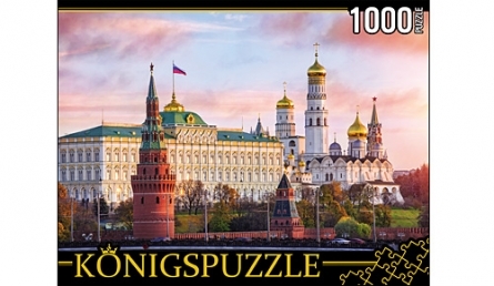 Konigspuzzle. Пазлы 1000 элементов. Кремль на закате,  арт. Гик1000-6533, производитель Konigspuzzle (Кёнигспазл), ISBN 466-5-29966-533-8, № 1