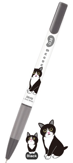 Ручка шариковая  Naong Black and White Manx 0,38, арт. 10.034K, производитель JAVAPEN (ЯВАПЕН), ISBN 880-9-41981-523-4, № 1