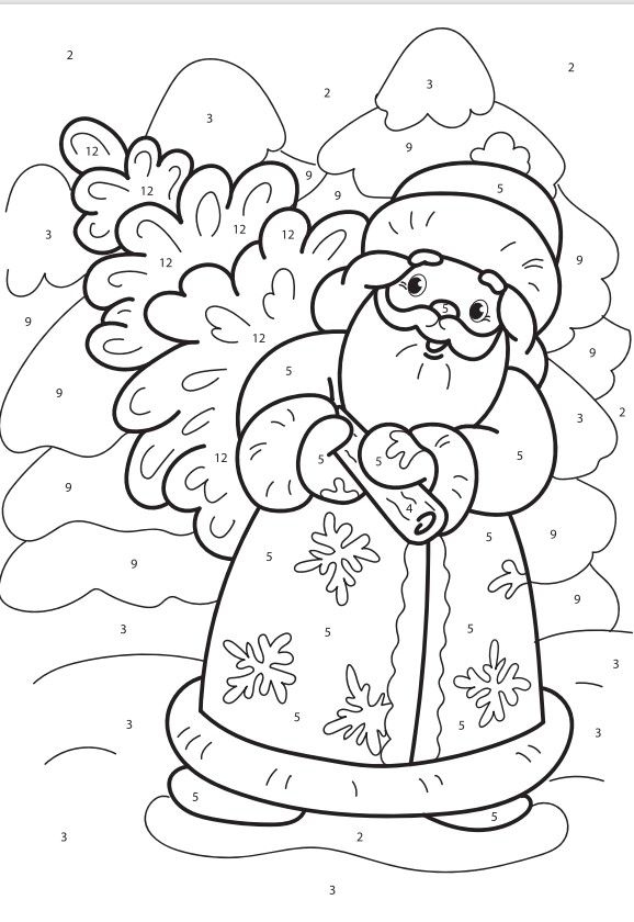 Раскраска по номерам Каляка-Маляка НОВОГОДНЯЯ, А4, 8 листов 3+, производитель ФАРМ, ISBN 460-2-72308-254-5, № 2