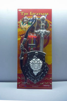 Набор оружия &quot;Играем Вместе&quot; Три Богатыря (лук,щит,меч и стрелы), производитель Симбат, ISBN 469-0-59004-299-1, № 1