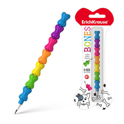 Карандаш сегментный Bones 1.7 мм, НВ, арт. 48053, производитель ErichKrause® (Эрих Краузе), ISBN 404-1-48548-053-2№ 1