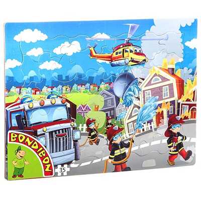 Пазл «Пожарная служба» 35 дет. 28х21 см , арт. ВВ4670, производитель Bondibon (Бондибон), ISBN 489-5-13604-710-6№ 1
